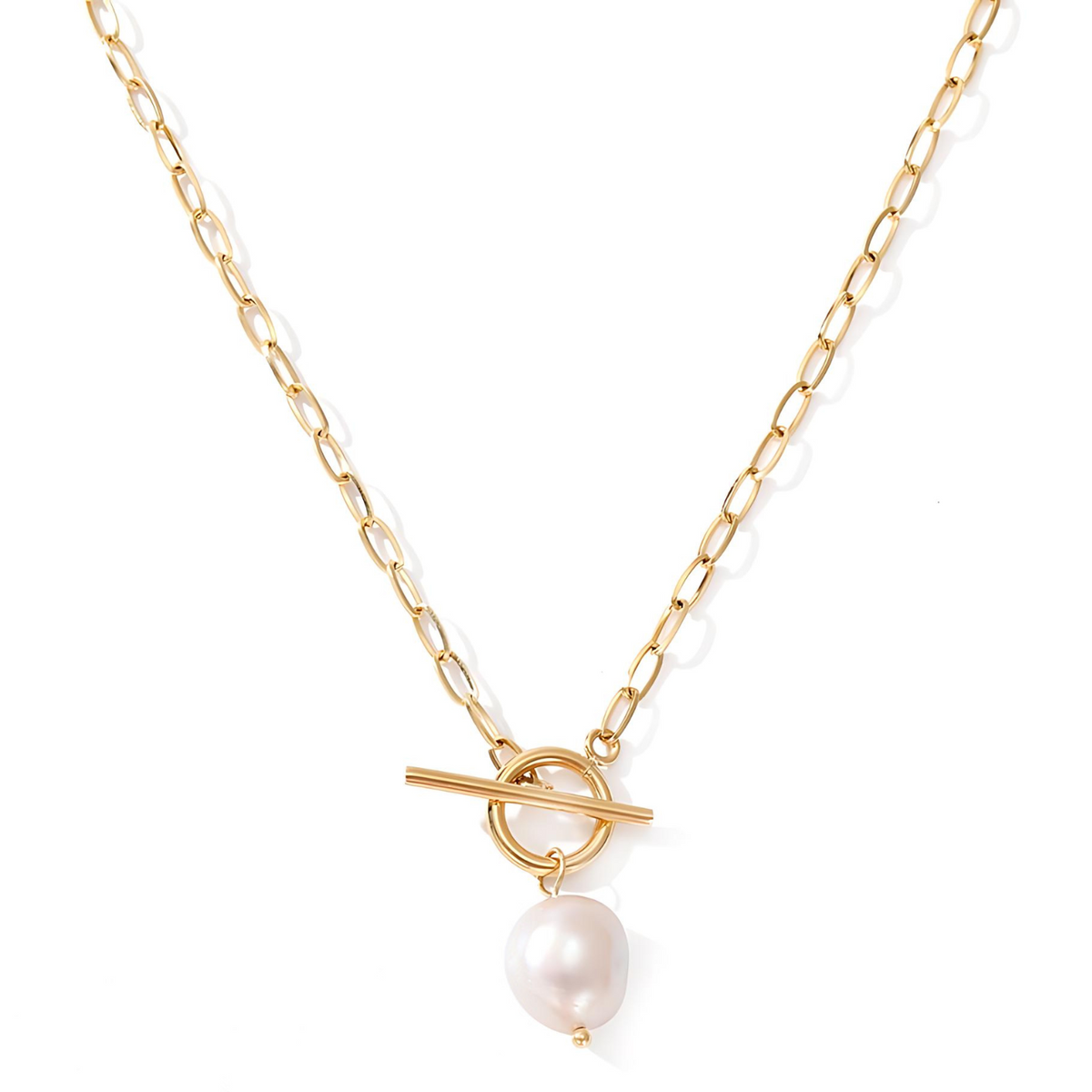 Gliederkette mit Perle und Knebelverschluss