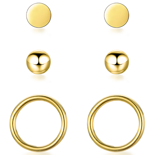 Geometrische Formen Ohrstecker 3er Set