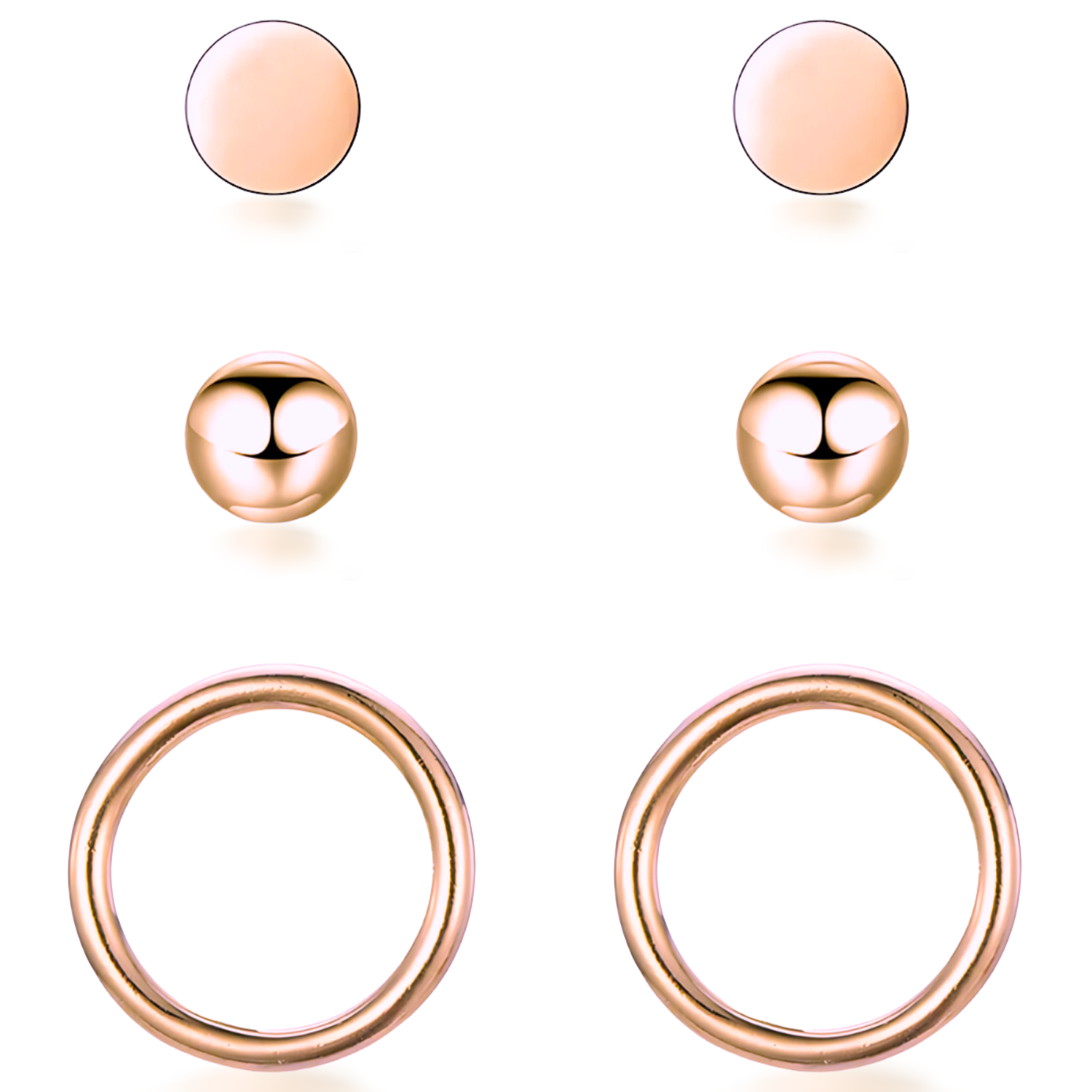 Geometrische Formen Ohrstecker 3er Set